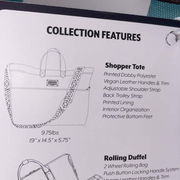 Pendleton Aqua Harding Travel Bag Tribal Boho Western Print Shopper Tote NWT - Picture 13 of 13